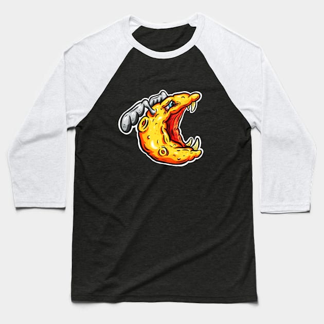 Vampire Gummy Moon Lunar Cartoon Lowbrow Baseball T-Shirt by Squeeb Creative